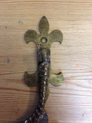 VINTAGE RECLAIMED LARGE DECORATIVE SOLID BRASS HINGED PULL HANDLES 2