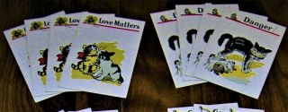 VINTAGE 1940 ' s HALLOWEEN Parker Brothers BLACK CAT Fortune Telling Card Game 4
