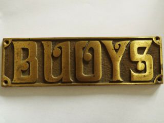 Brass Buoys Sign / Plaque - Boat Nautical Nautical Marine Fishing Door Vintage
