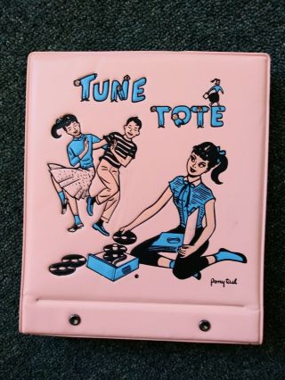Vintage Ponytail Tune Tote Pink Vinyl 45rpm Record Binder Case
