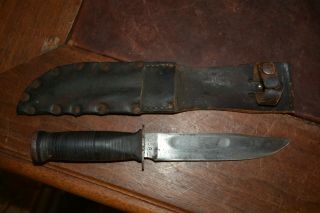 Vintage Us Military Robeson Shuredge Fixed Blade Knife Marked Usa