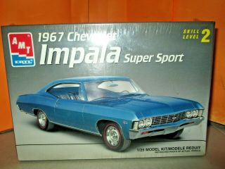 Vintage Amt 1967 Chevrolet Impala Sport Model Kit 8207 1:25