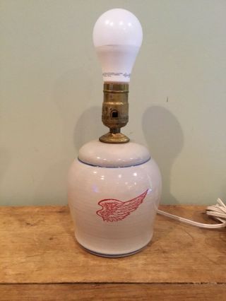 Vintage Red Wing Stoneware Pottery Lamp 9”