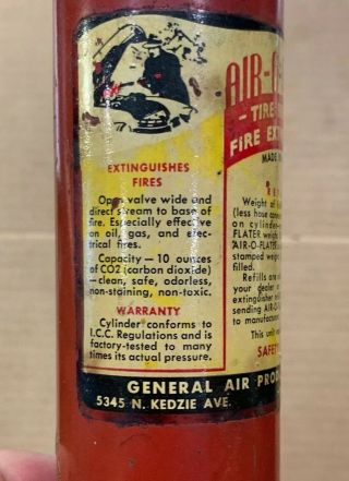 VINTAGE CAR OR TRUCK AIR - O - FLATER TIRE INFLATOR & FIRE EXTINGUISHER FORD MODEL A 4