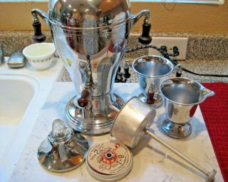 Vtg Farberware 50 Percolator Coffee Pot Maker Set Creamer Sugar Art Deco Coolnss