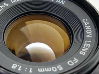 Vintage Canon FD 50mm 1:1.  8 F/1.  8 SLR 35mm Camera Lens 4