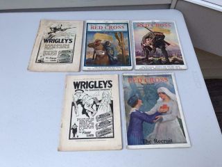 5 Vintage American Red Cross Wwi Magazines - May July August Oct & Nov 1918