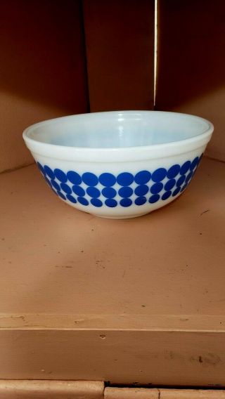 Vintage Pyrex Blue Polka Dot 403 Ovenware 2 - 1/2 Qt Mixing Nesting Bowl