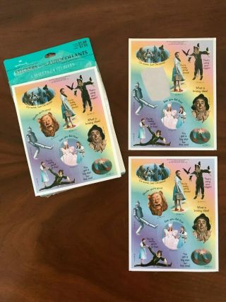 Vintage 1994 Stickers Hallmark Wizard Of Oz Dorothy Tin Man Red Slippers 3 Pages
