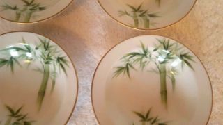 8 Pc Vintage Noritake Green Bamboo Nippon Toki Kaisha Fruit Dessert Bowls 1538G 2