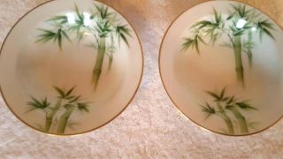 8 Pc Vintage Noritake Green Bamboo Nippon Toki Kaisha Fruit Dessert Bowls 1538G 3