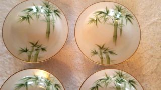 8 Pc Vintage Noritake Green Bamboo Nippon Toki Kaisha Fruit Dessert Bowls 1538G 4