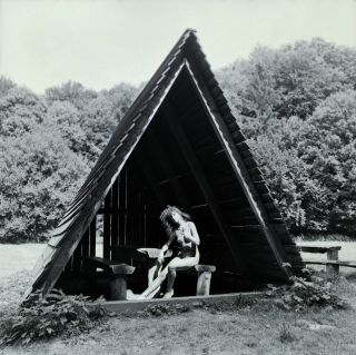 Vintage 6x6 B&w Negative Naked Girl In Hut Nudes 1970’s Hungary