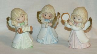 Set Of 3 Vintage Homco /home Interiors Ceramic Music Angel Girl Figurines 5504
