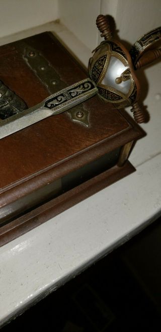 Heritage Knight Sword vintage AM Transistor Radio good w/ Letter Opener 2