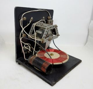 Vintage Antique Crystal Radio With Antique Headphones