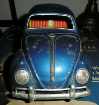 Vintage Made In Japan Blue Volkswagon VW Friction Tin Litho Automobile Car Toy 3
