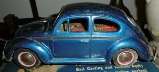 Vintage Made In Japan Blue Volkswagon VW Friction Tin Litho Automobile Car Toy 4