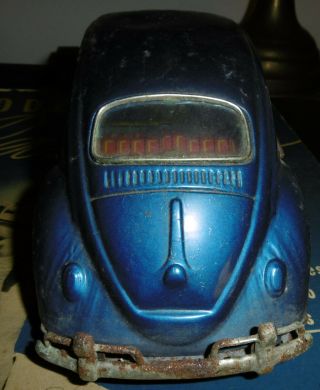 Vintage Made In Japan Blue Volkswagon VW Friction Tin Litho Automobile Car Toy 5