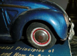 Vintage Made In Japan Blue Volkswagon VW Friction Tin Litho Automobile Car Toy 6