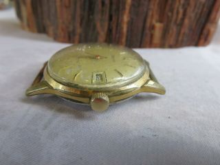 Vintage Baylor Automatic Mens Gold Tone Date Watch Runs RP7 3