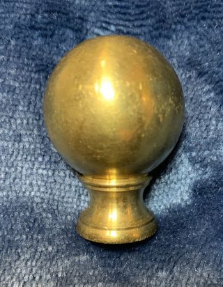 Vintage Round Brass Ball Lamp Finial 1.  5 Inches Tall Heavy Euc