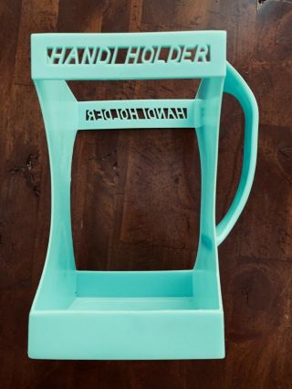Vintage Plastic Handi Holder 1/2 Gallon Milk Carton Holder Aqua Turquoise