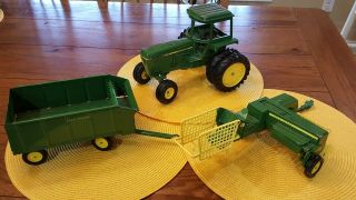 Shppng Now Vintage 1970s John Deere Tractor/farming Equipment Tin Toys