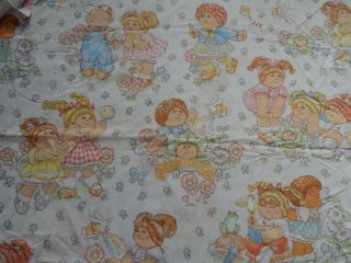 Cabbage Kids Twin Flat Sheet Sewing Fabric Material Vintage 1983 Flaw
