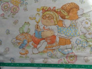 Cabbage Kids Twin Flat Sheet Sewing Fabric Material Vintage 1983 FLAW 3