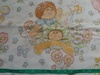Cabbage Kids Twin Flat Sheet Sewing Fabric Material Vintage 1983 FLAW 4