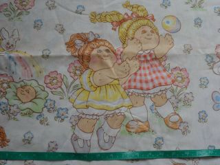 Cabbage Kids Twin Flat Sheet Sewing Fabric Material Vintage 1983 FLAW 5