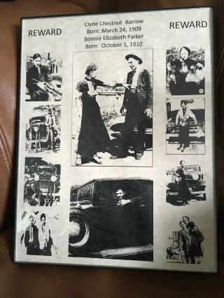 Vintage Bonnie And Clyde Wanted Poster