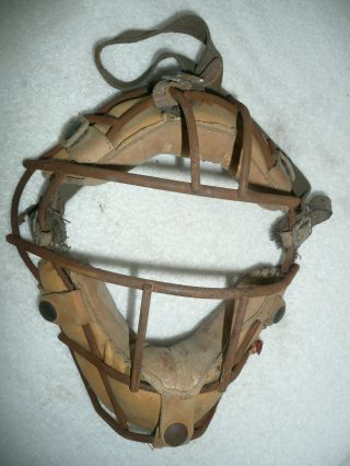 Vintage Antique Leather Umpire/catcher Baseball Mask