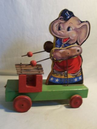 Vintage Fisher Price Jumbo Elephant Xylophone Wooden Pull Toy 780 -