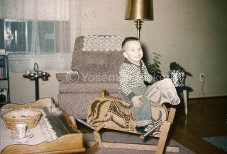 Vintage Slide Sl85 ☆ 1961 Boy On Rocking Horse 427a