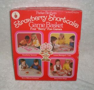 Vintage 1981 Strawberry Shortcake Game Basket 100 Complete 4 Games In 1 Old Toy