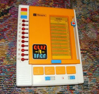 Rare Vintage Sears Tomy Quiz A Tron Electronic Kids Learning Computer Questions