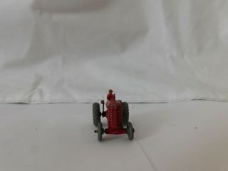 Vintage Lesney Matchbox Tractor No 4 Massey Harris Gray Wheels Red Orig Driver 2