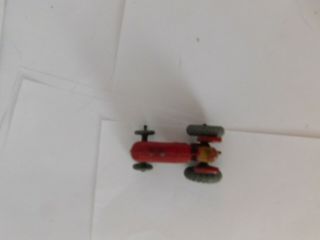 Vintage Lesney Matchbox Tractor No 4 Massey Harris Gray Wheels Red Orig Driver 5