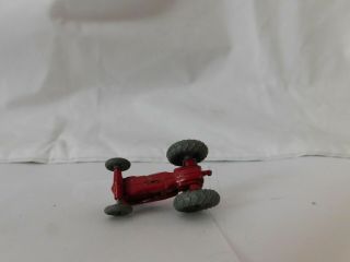 Vintage Lesney Matchbox Tractor No 4 Massey Harris Gray Wheels Red Orig Driver 6