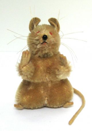 Vintage Steiff White Mouse – Red Eyes,  Black Nose,  Whiskers & Pink Tail