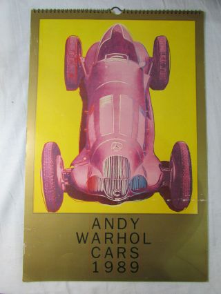Vintage 1989 Andy Warhol Cars Calendar By Harris Levine Mercedes Benz - Art