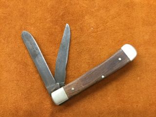 Vintage 2 Blade Boker Solingen Germany Pocket Knife Trapper Wood Old