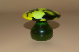 Vintage Blenko Green Yellow Glass Mushroom 1970s 5
