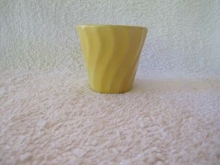 Vintage Bauer Pottery Small Swirl Flower Pot - Yellow -