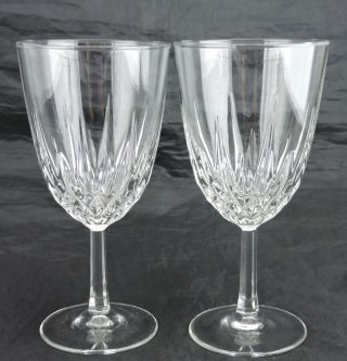 Vintage Wine/water Clear Glass Pair France Stemware Glassware Barware