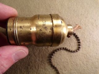 Vintage Antique Electric Lamp Fatboy Brass Pull Chain Socket Restore
