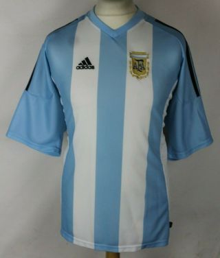 Vintage Argentina Home Football Shirt 02 - 04 Rare World Cup 2002 Mens Xl Adidas
