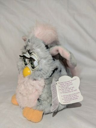 Vintage Furby 1998 Gray Black Spots Pink Belly And Ears With Tags Non - 2